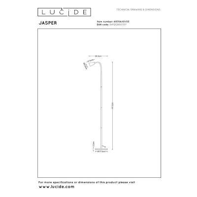 JASPER Lampa podłogowa do czytania – Zielona – 1xGU10 – 25W – Metal 65706/01/33 Lucide